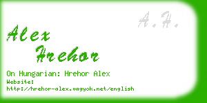 alex hrehor business card